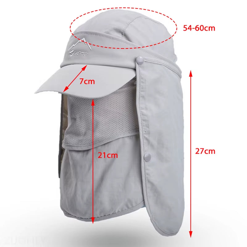 Summer Multifunctional Sunscreen Hat Outdoor Anti-Uv Hat Neck Cover Men Women Fast Dry Cap for Fishing Cycling Hiking Camping
