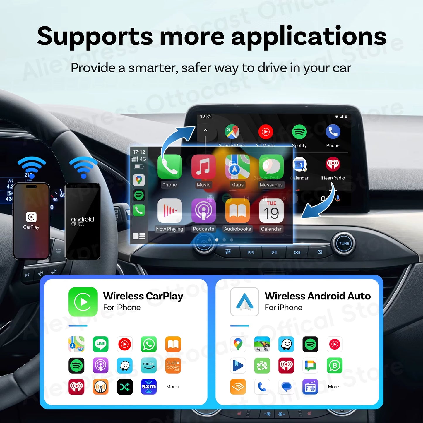 2025 New  MINI Wireless Android Auto Carplay Adapter Box Bluetooth Car Accessories for Iphone for Samsung Google Phone