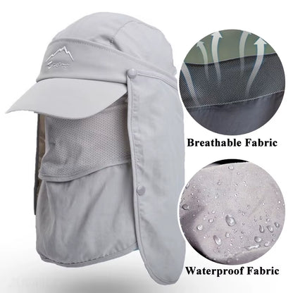 Summer Multifunctional Sunscreen Hat Outdoor Anti-Uv Hat Neck Cover Men Women Fast Dry Cap for Fishing Cycling Hiking Camping